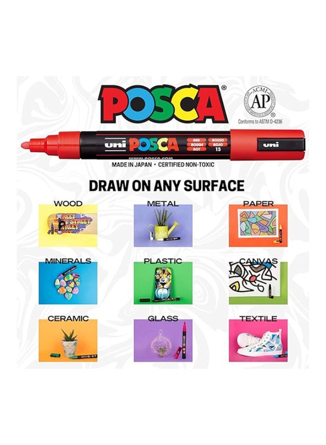 بوسكا مجموعة أقلام بوسكا للطلاء – 8 ألوان، رأس دقيق (Bullet Tip) - Image 5